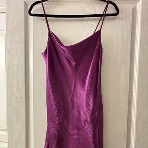 Aritzia Babaton Magenta / Fuchsia Mini Dress Cowl Neck - Pre Loved